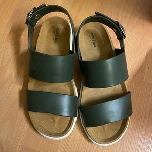 Faux leather sandals